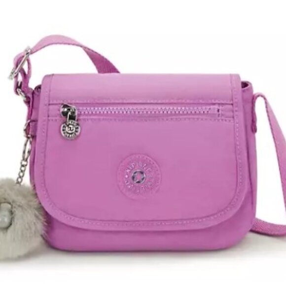 Kipling Handbags - Kipling Sabian Mini Crossbody Bag Nylon Playfull Pink Adjustable Strap Purse